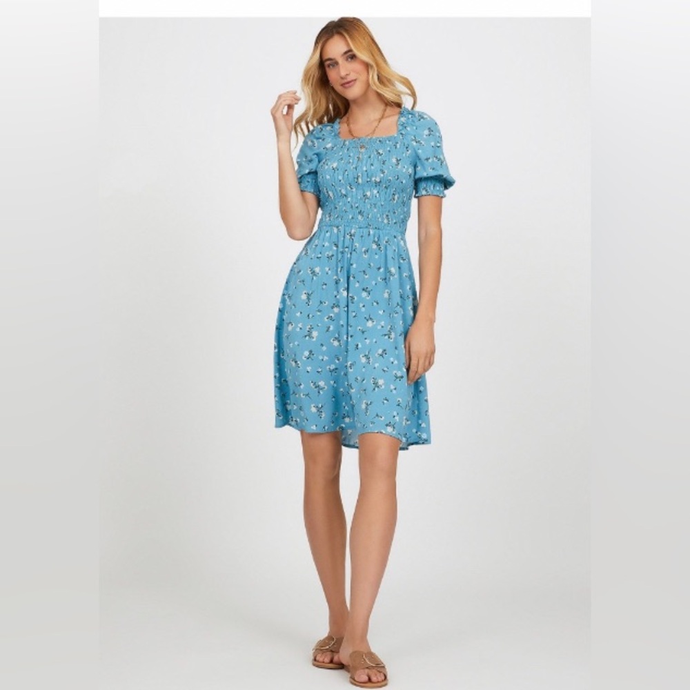 Puff Sleeve Floral Fit & Flare Mini Dress